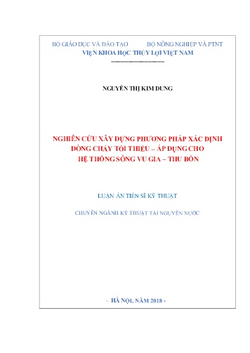 Luận án Nghiên cứu xây dựng phương pháp xác định dòng chảy tối thiểu – áp dụng cho hệ thống sông Vu Gia – Thu Bồn Luận án Nghiên cứu xây dựng phương pháp xác định dòng chảy tối thiểu – áp dụng cho hệ thống sông Vu Gia – Thu Bồn
