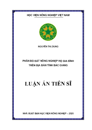 Luận án Phân bố đất nông nghiệp hộ gia đình trên địa bàn tỉnh Bắc Giang
