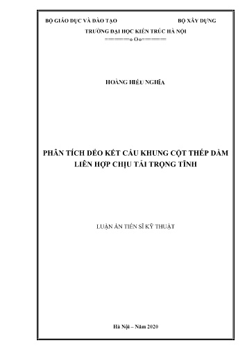 Luận án Phân tích dẻo kết cấu khung cột thép dầm liên hợp chịu tải trọng tĩnh