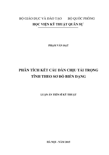 Luận án Phân tích kết cấu dàn chịu tải trọng tĩnh theo sơ đồ biến dạng