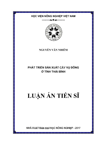 Luận án Phát triển sản xuất cây vụ đông ở tỉnh Thái Bình