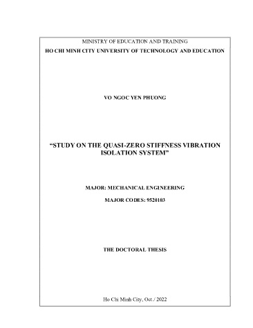 Luận án Study on the quasi-zero stiffness vibration isolation system